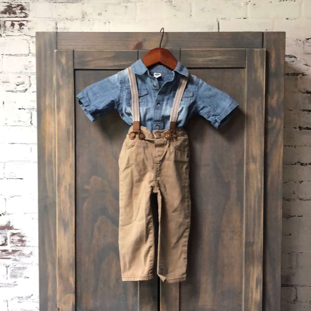 OshKosh Suspender 18mo Chinos Old Navy Jean Shirt